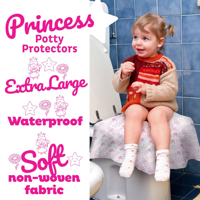 Cadily Princess Disposable Toilet Seat Cover for Kids, 40 pack, Extra Large, Waterproof and Individually Wrapped, Travel Toilet Seat Covers, Disposable Potty Liners for Toddlers Potty Training and Travel - Image 2
